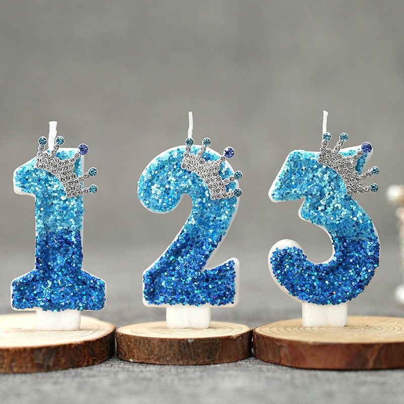 Candle Supplies In - Creatieve Peacock Blue Crown digitale verjaardagskaars