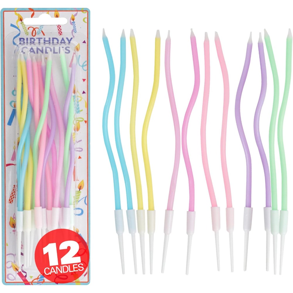 Candle Supplies In - Regenboogspiraal verjaardagskaarsen set van 12 met