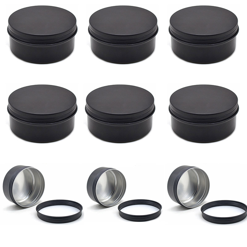 Black Tin Candle - Zwarte lege ronde aluminium doosjes metalen