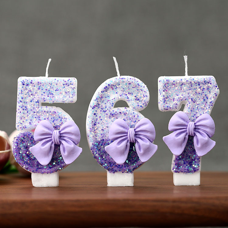 Candle Supplies In - Creatieve Glitter Geleidelijk Verloopende Paarse Strik