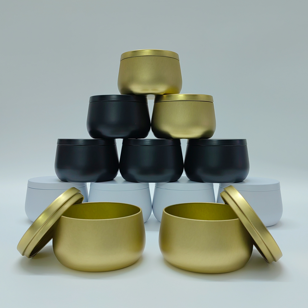 Black Tin Candle - 12 stks 8 oz Wit Zwart