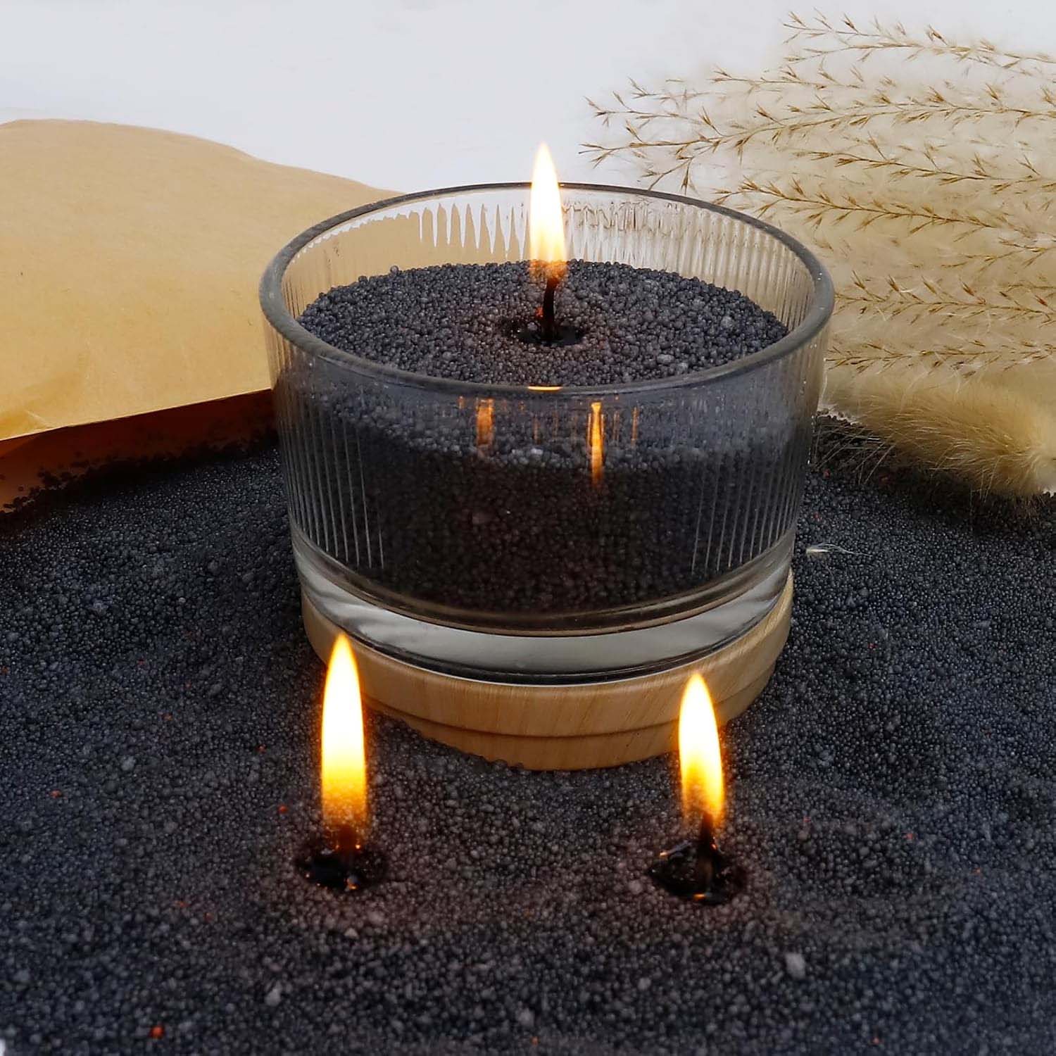 Zwarte kaarszand met lont, 200 - Candle Supplies Wholesale recensie en prijs