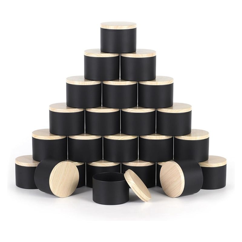 24 stuks 4 oz zwarte kaarsenbl - Black Tin Candle recensie en prijs